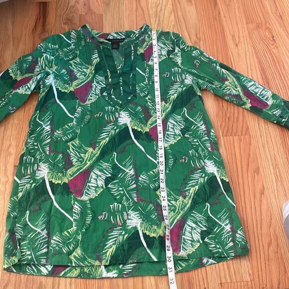 Calvin Klein size medium green and purple abstract foliage print tunic - Picture 5 of 7